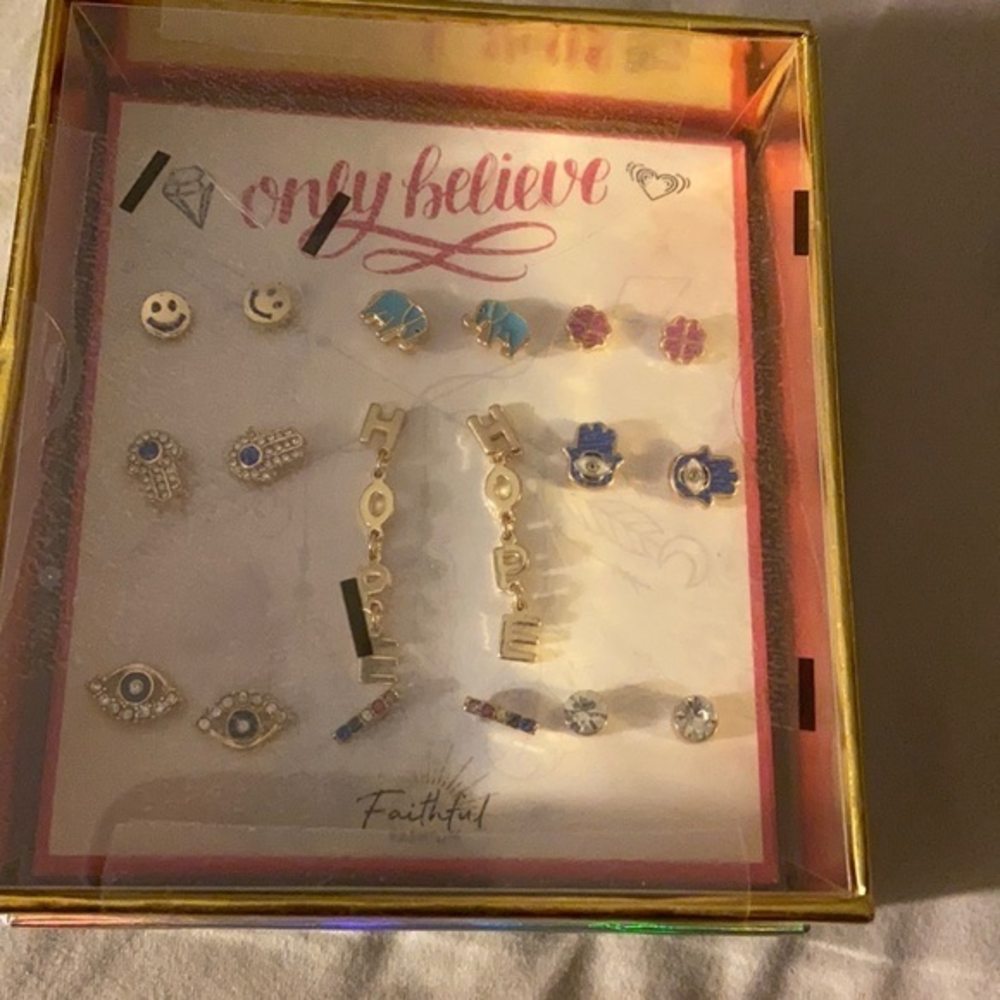 Earrings‎ 9 pairs evil eye